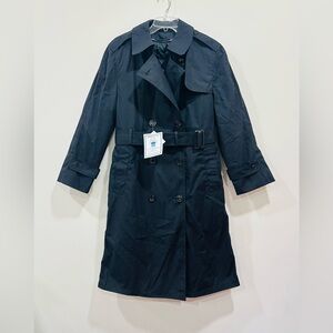 NWT Size 12S US Army Women's Dress Uniform Black Trench Overcoat Raincoat Coat